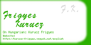 frigyes kurucz business card